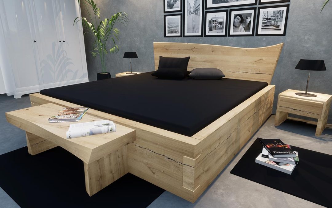 Balkenbett Eibsee, Eiche fein geschliffen