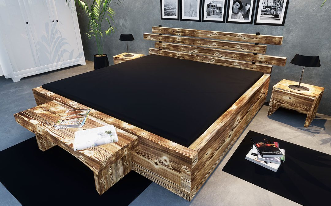 Balkenbett Schliersee, geflämmt